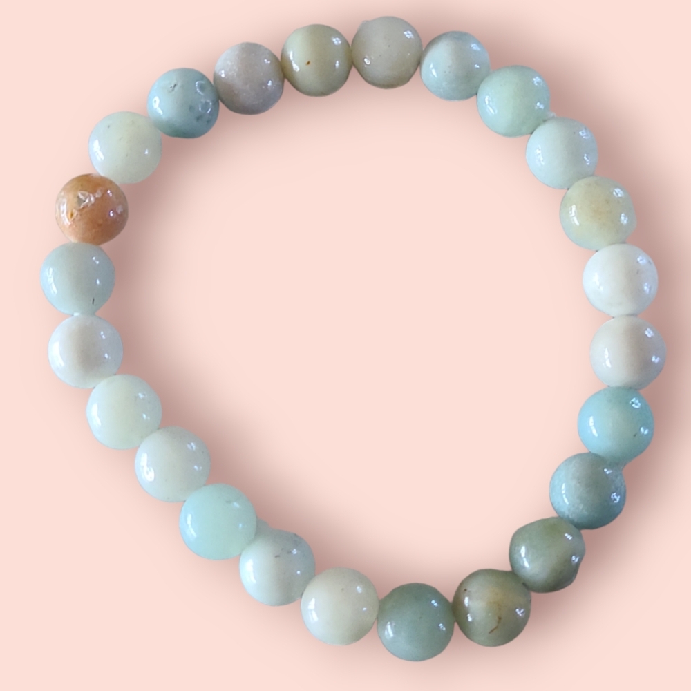 Amazonite Gemstone Bracelet Blue/White